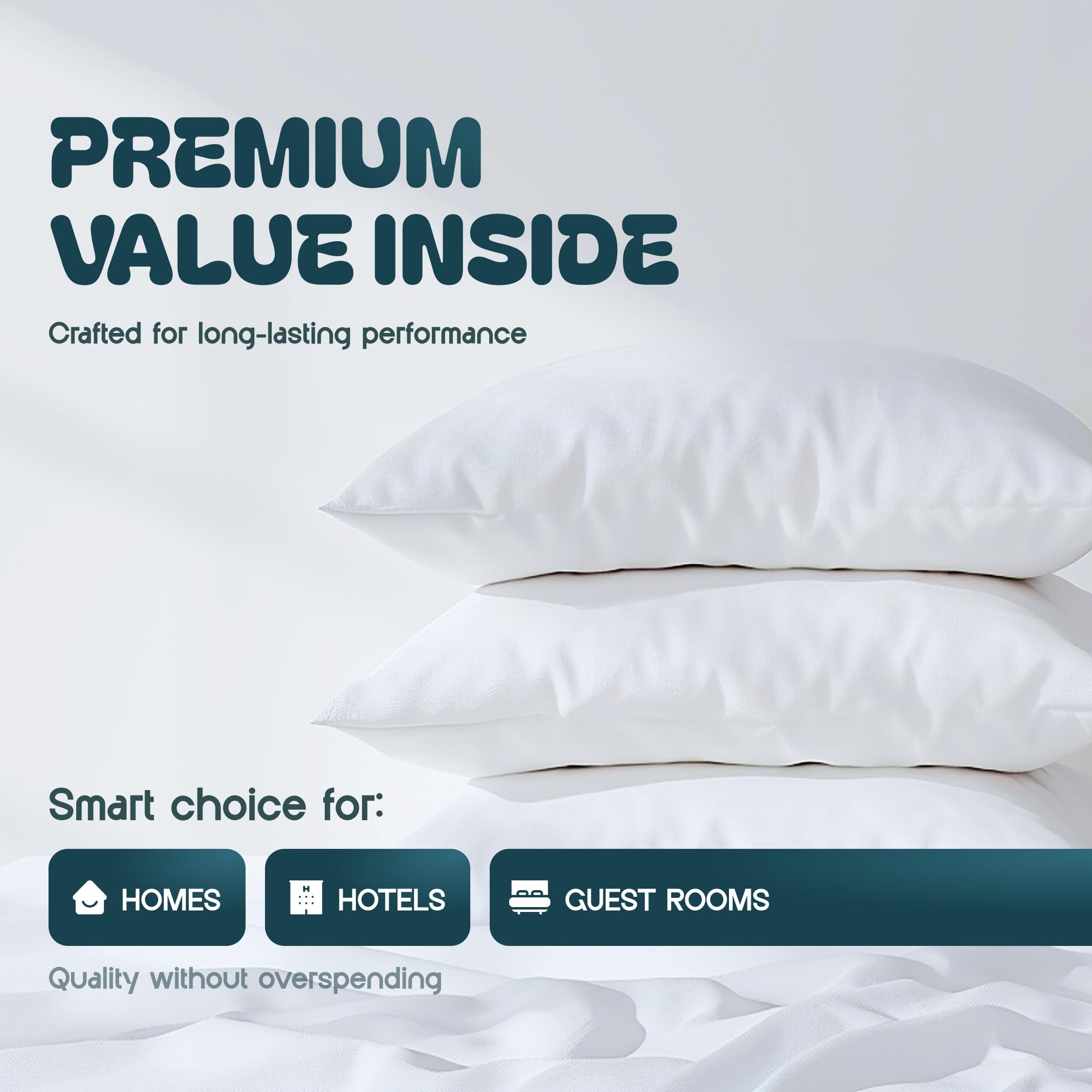 White Classic King pillow covers fade resistant fabric maintaining color over time
