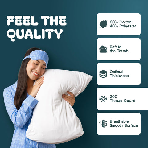 White Classic King pillow covers zipper hidden demo showcasing discreet closure