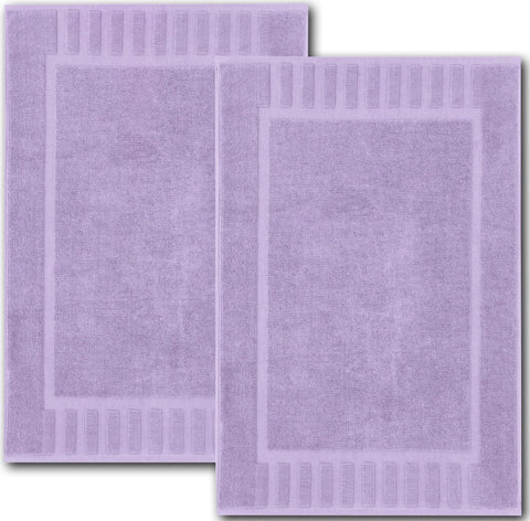 White Classic Lavender bath mat showing plush absorbency for post-shower comfort.