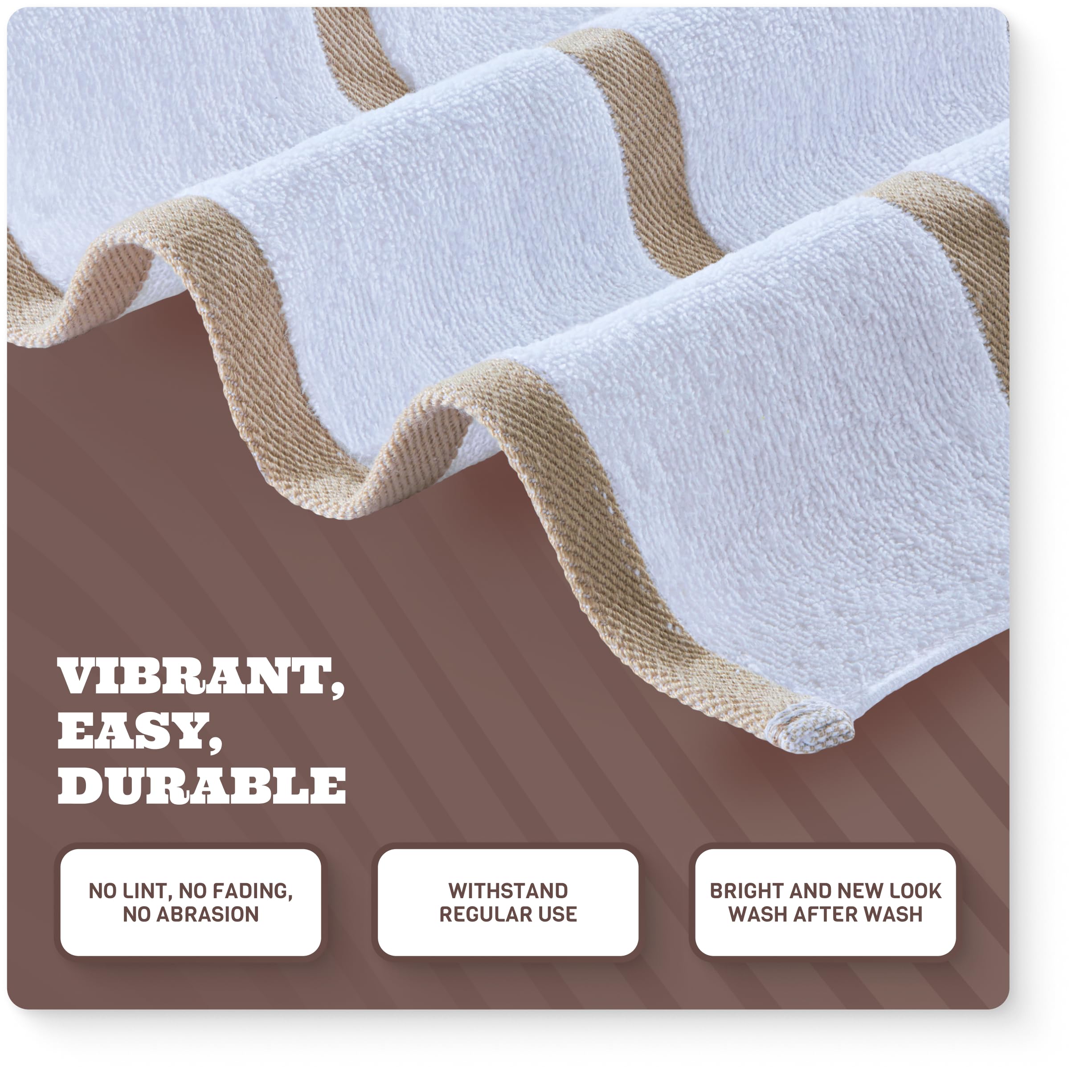 White Classic lint-free absorbent towel, quick-dry for poolside lounging.