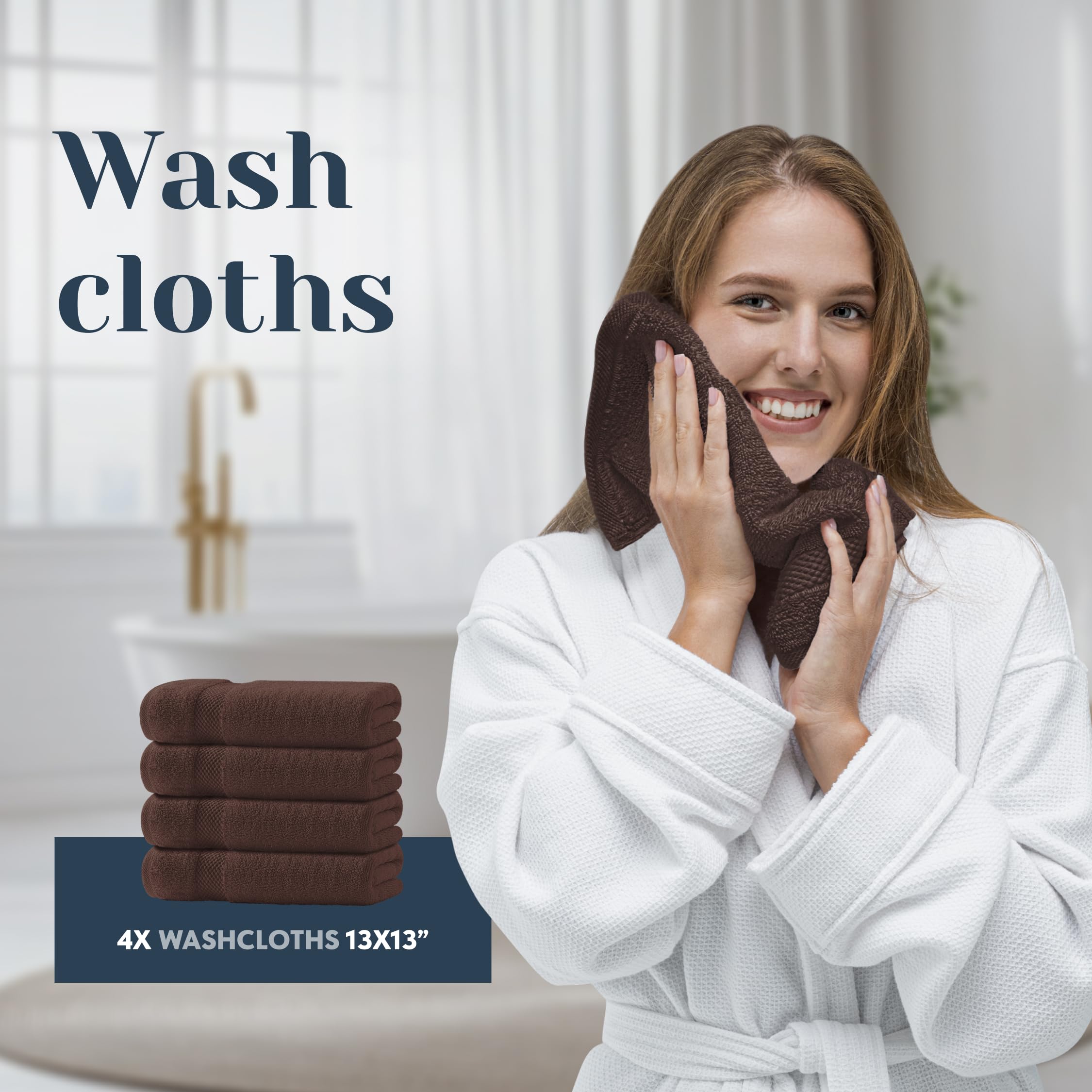 White Classic lint-free finish, towels maintain a clean look after washing