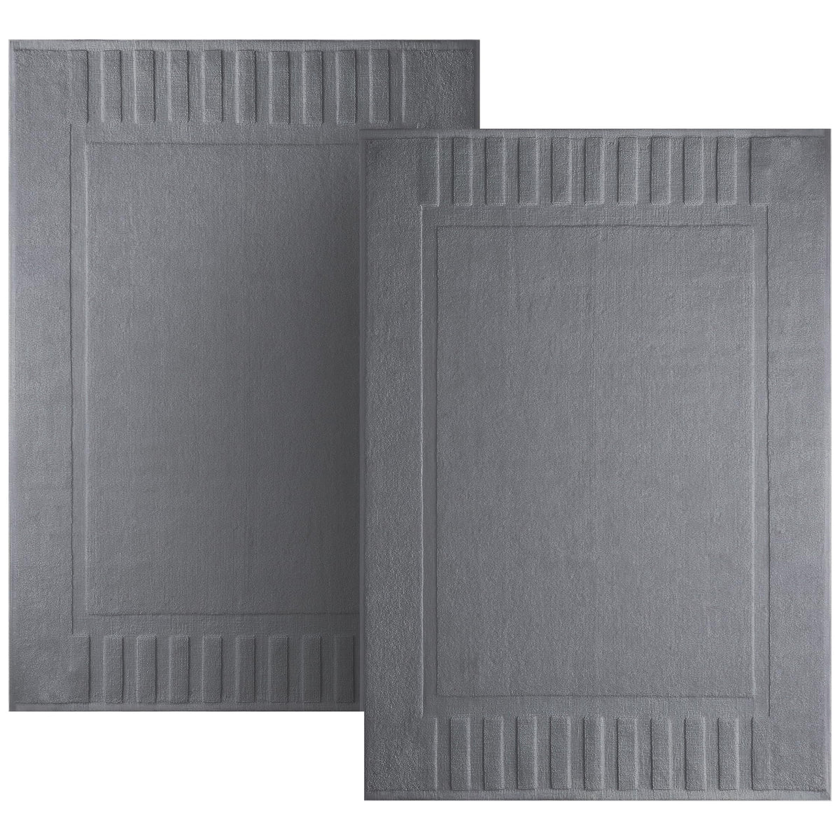 White Classic luxury bath mat 22x34 in dark gray plush cotton for quick absorbency after showers