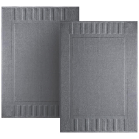 White Classic luxury bath mat 22x34 in dark gray plush cotton for quick absorbency after showers