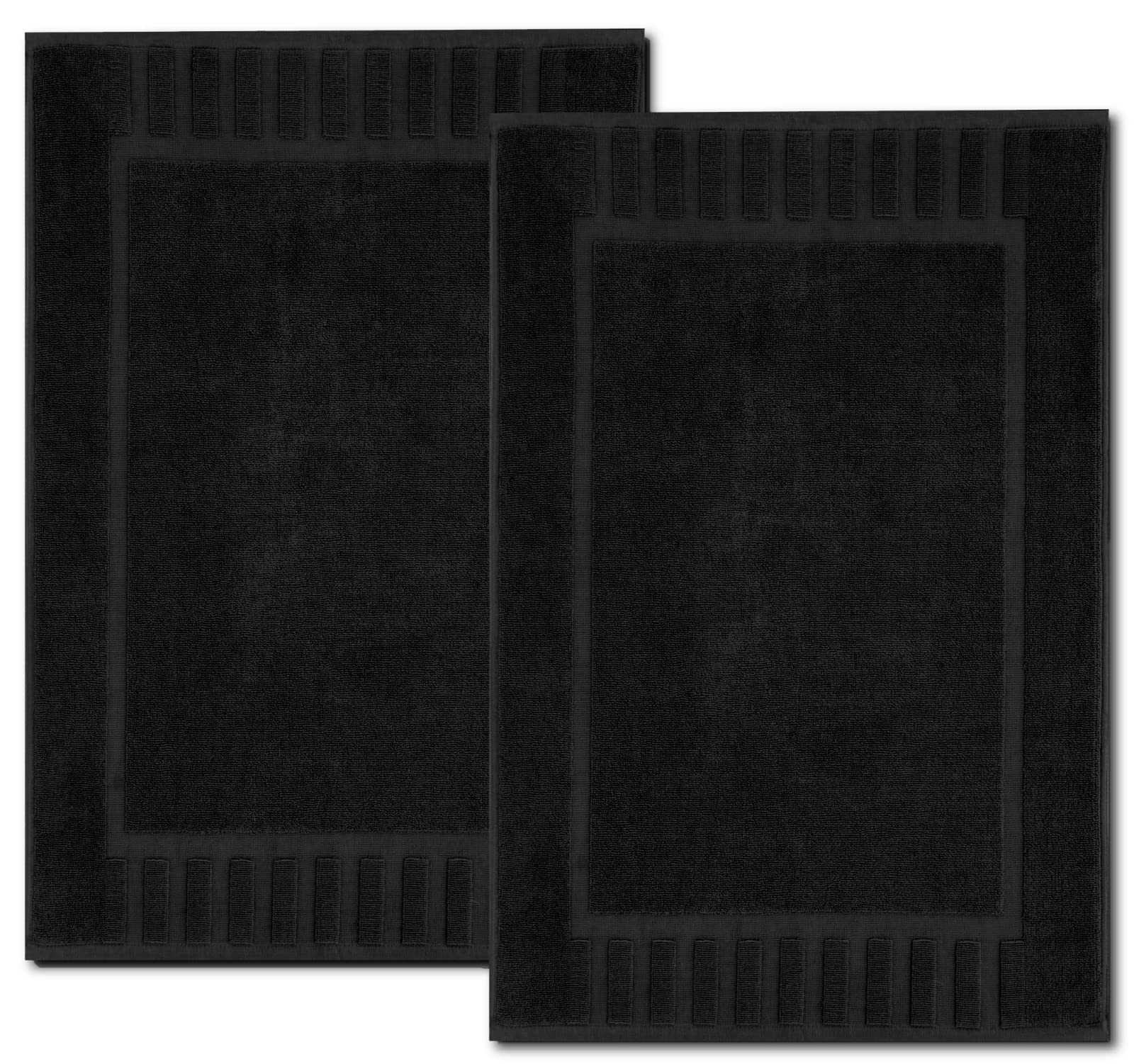 White Classic luxury bath mat in black, 22x34 inches, hotel-grade absorbency.