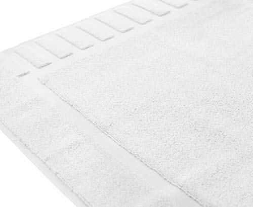 White Classic bath mat in spa-like setting highlighting generous 20x30 inch coverage.