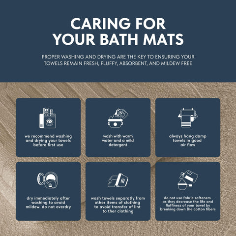 White Classic 2-pack taupe bath mats ready for shared spaces.
