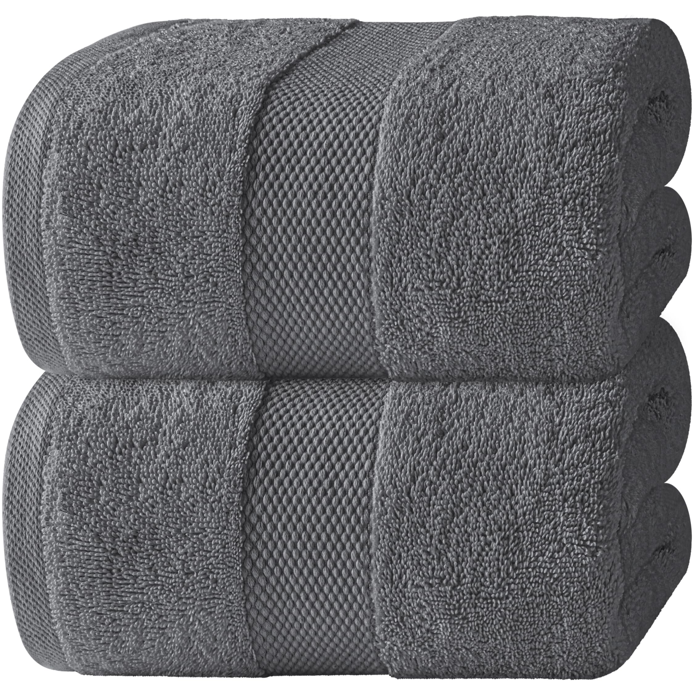 White Classic luxury bath sheet 35x70 dark grey 2-pack for hotel-like comfort.