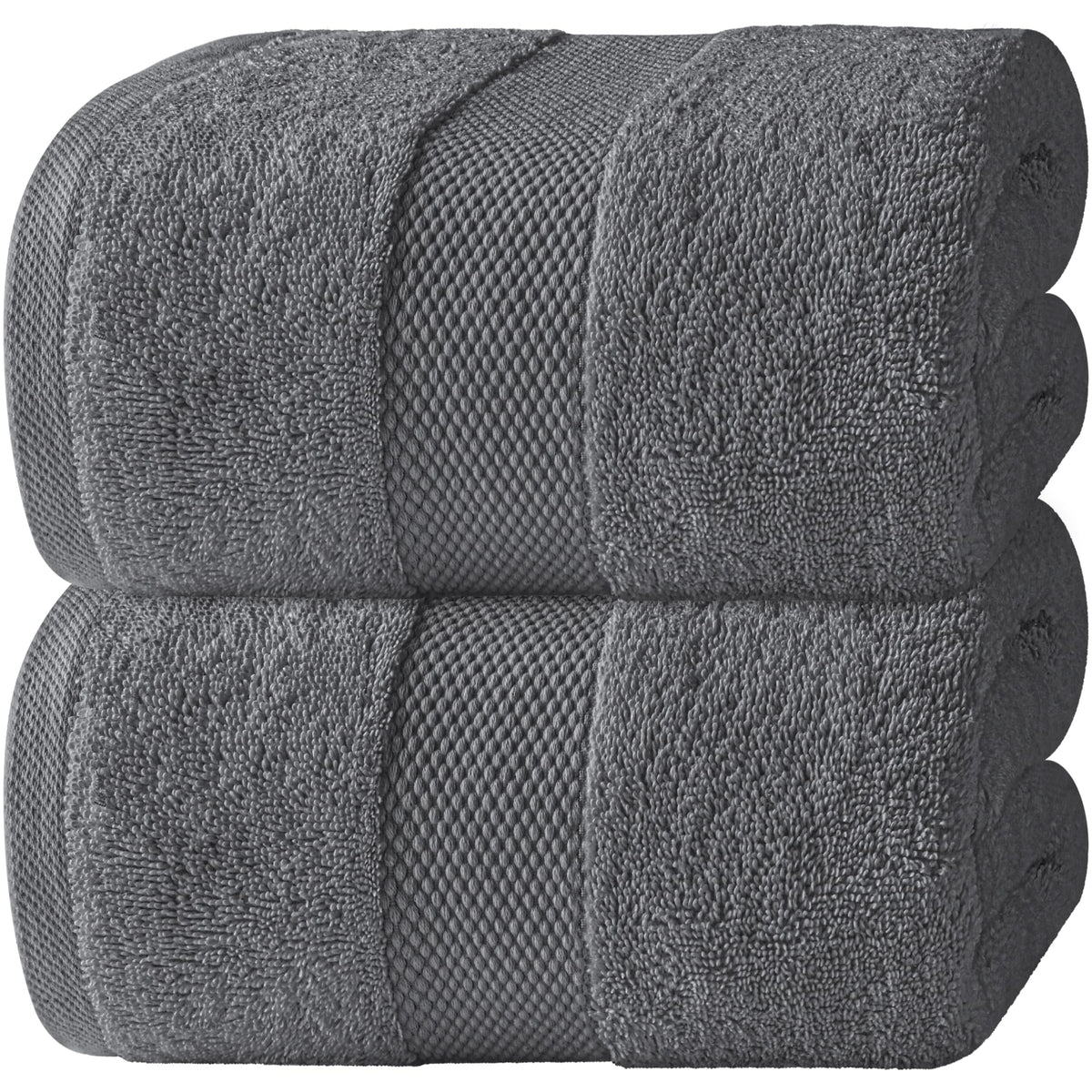 White Classic luxury bath sheet 35x70 dark grey 2-pack for hotel-like comfort.