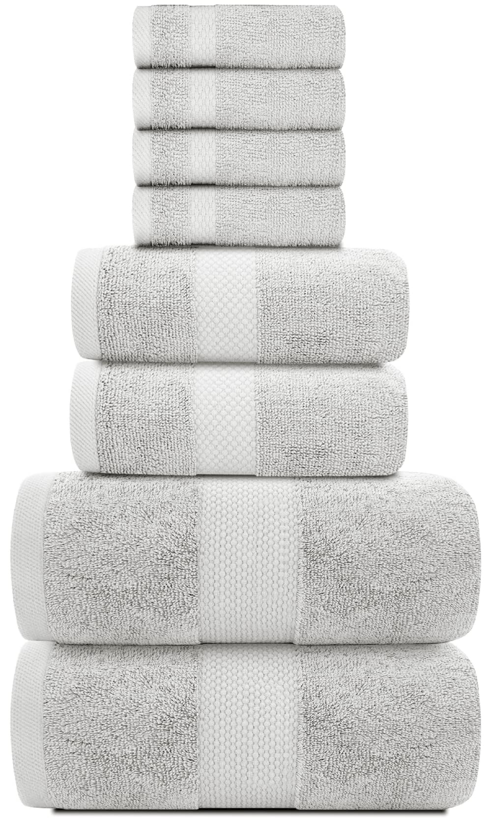 White Classic luxury bath towel close-up fabric texture shows plush, quick-dry fibers