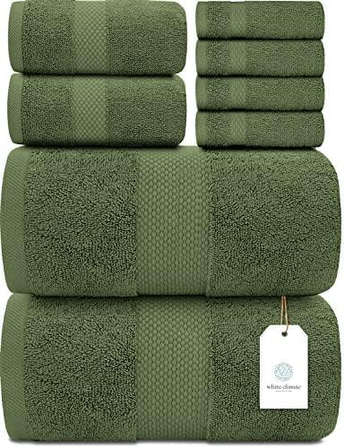 White Classic luxury bath towels close-up texture shows plush softness and high absorbency.