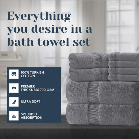 White Classic bath towel set full-view showing 27x54 inch towels