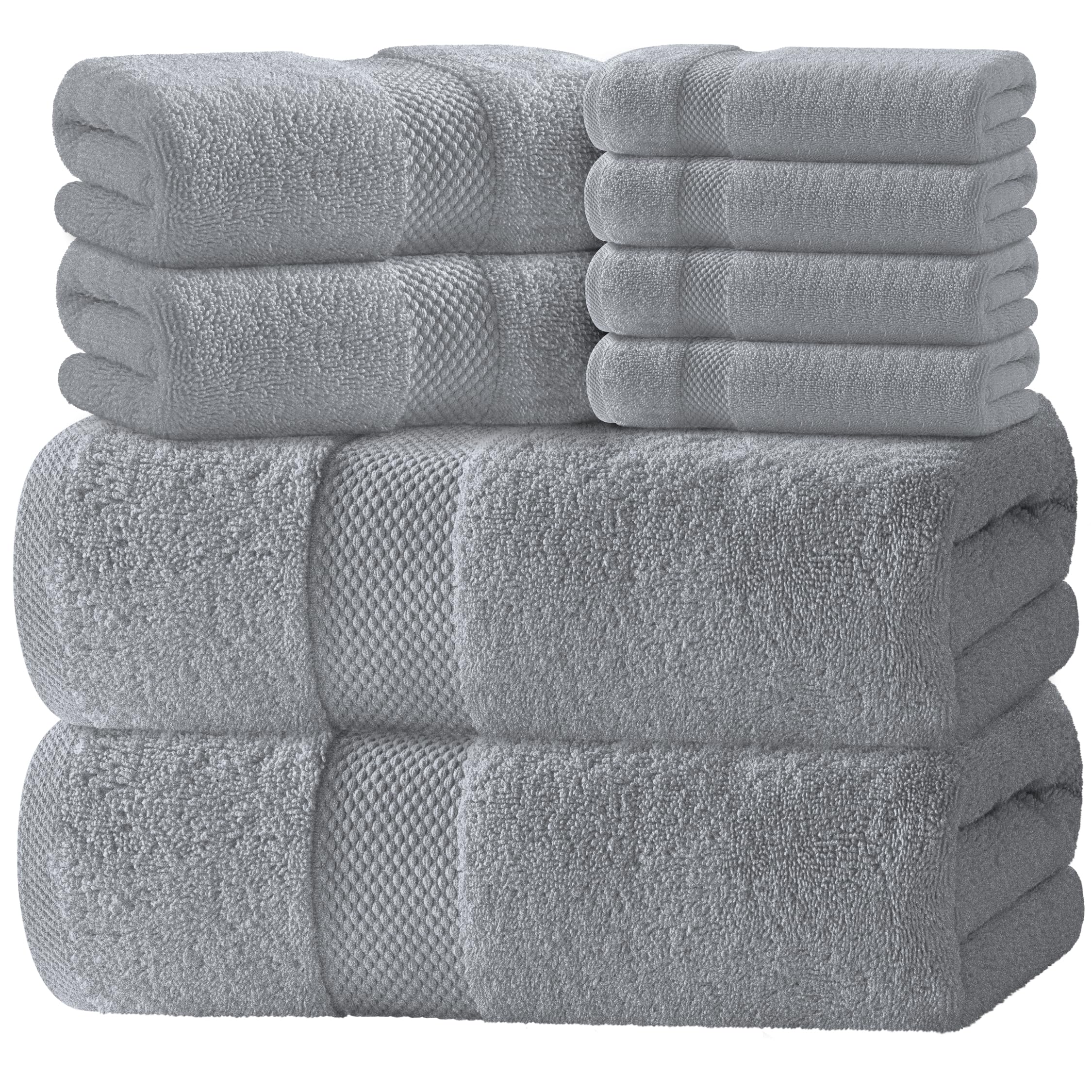 White Classic luxury bath towels 27x54 inches for spa-like daily comfort