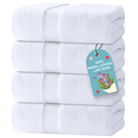White Classic luxury bath towel set of four for spa-like bathroom