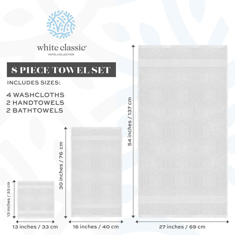 White Classic hand towel close-up fabric texture, durable double-needle stitching visible