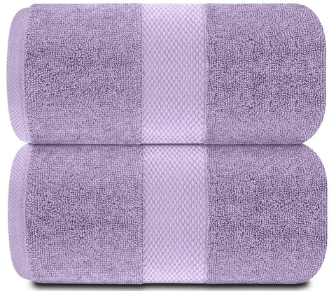 White Classic lavender bath sheet displayed to highlight oversized 35x70 design.