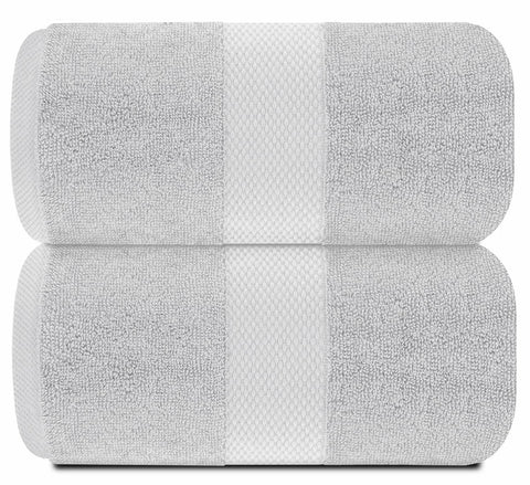 White Classic luxury soft bath sheet folded stacks demonstrate size and premium fluff.