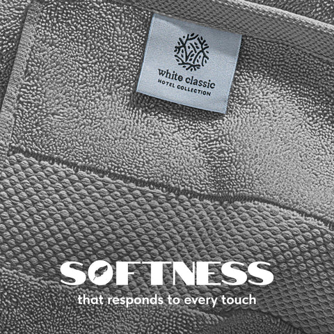 Close-up of White Classic 700 GSM cotton showing dense pile