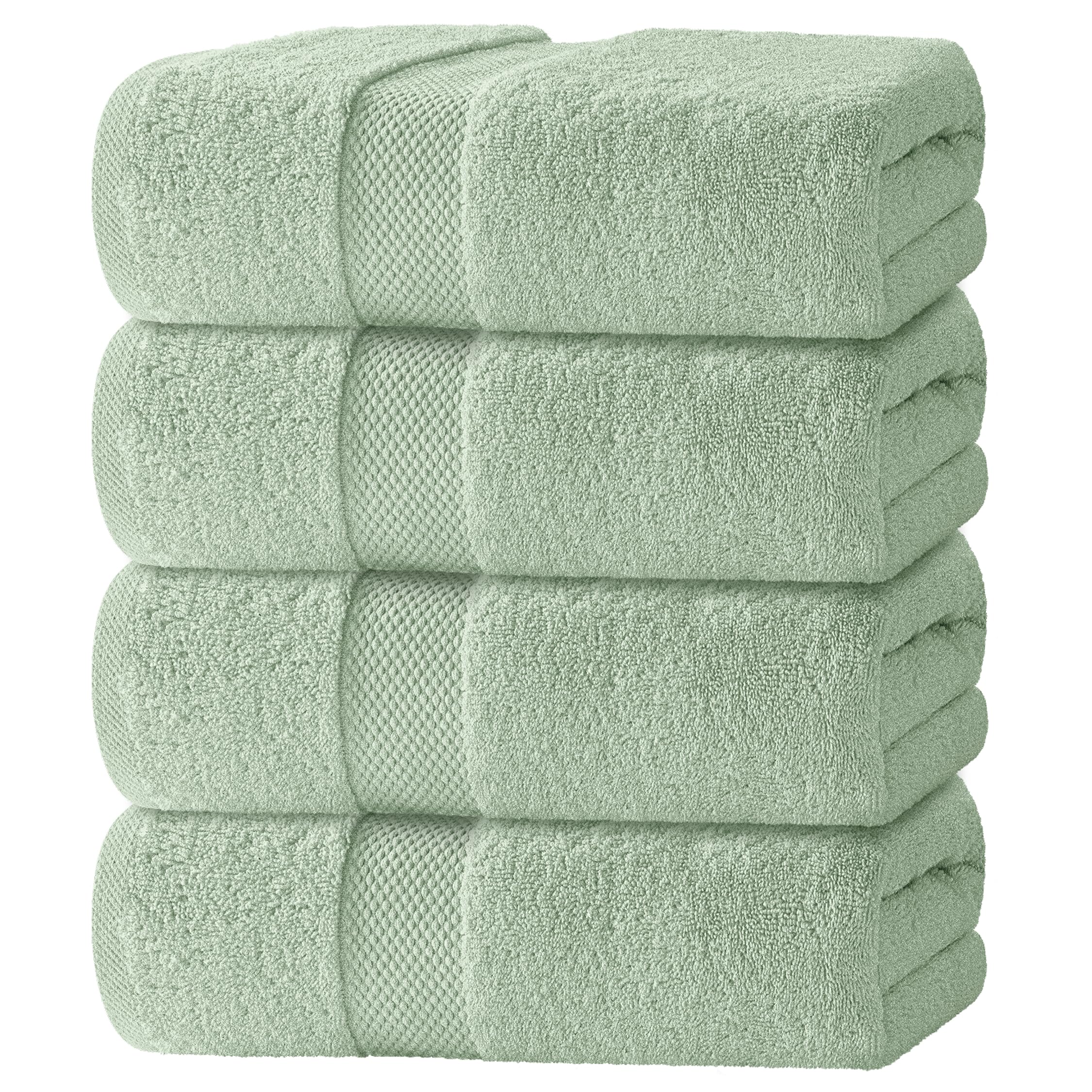 White Classic luxury towels set of 4, plush 27x54, hotel-like comfort for everyday baths.