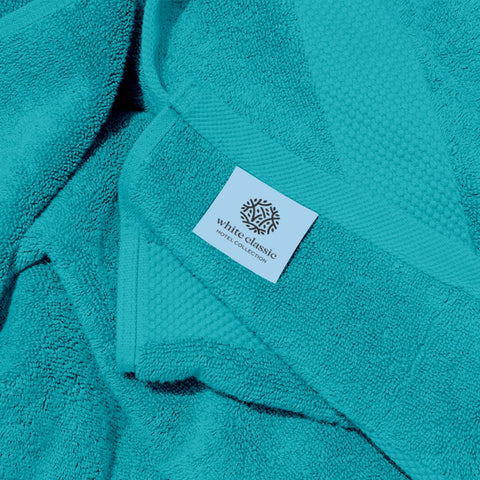 White Classic plush bath sheets are machine-wash friendly for easy care and fluff back to softness.