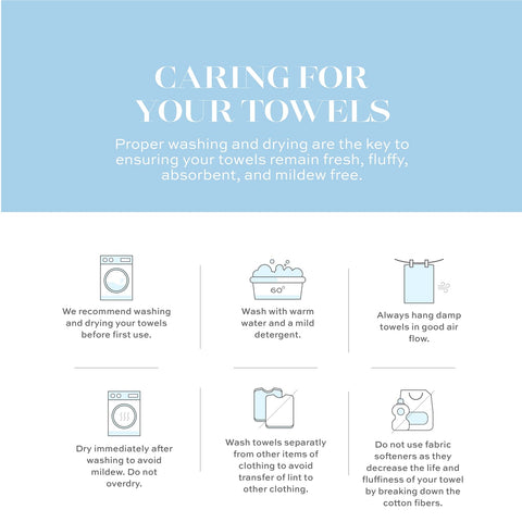 White Classic machine-washable towels simplify home care and maintenance.