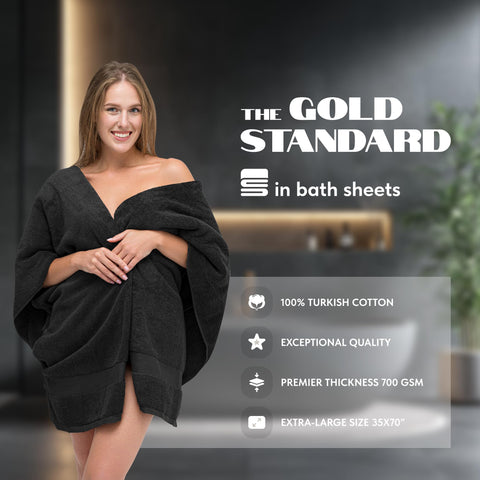 White Classic oversized towel with reinforced edge stitching for durability