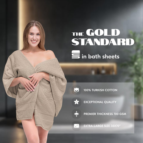 White Classic oversized towel demonstrates absorbent 650 GSM cotton for quick-dry performance