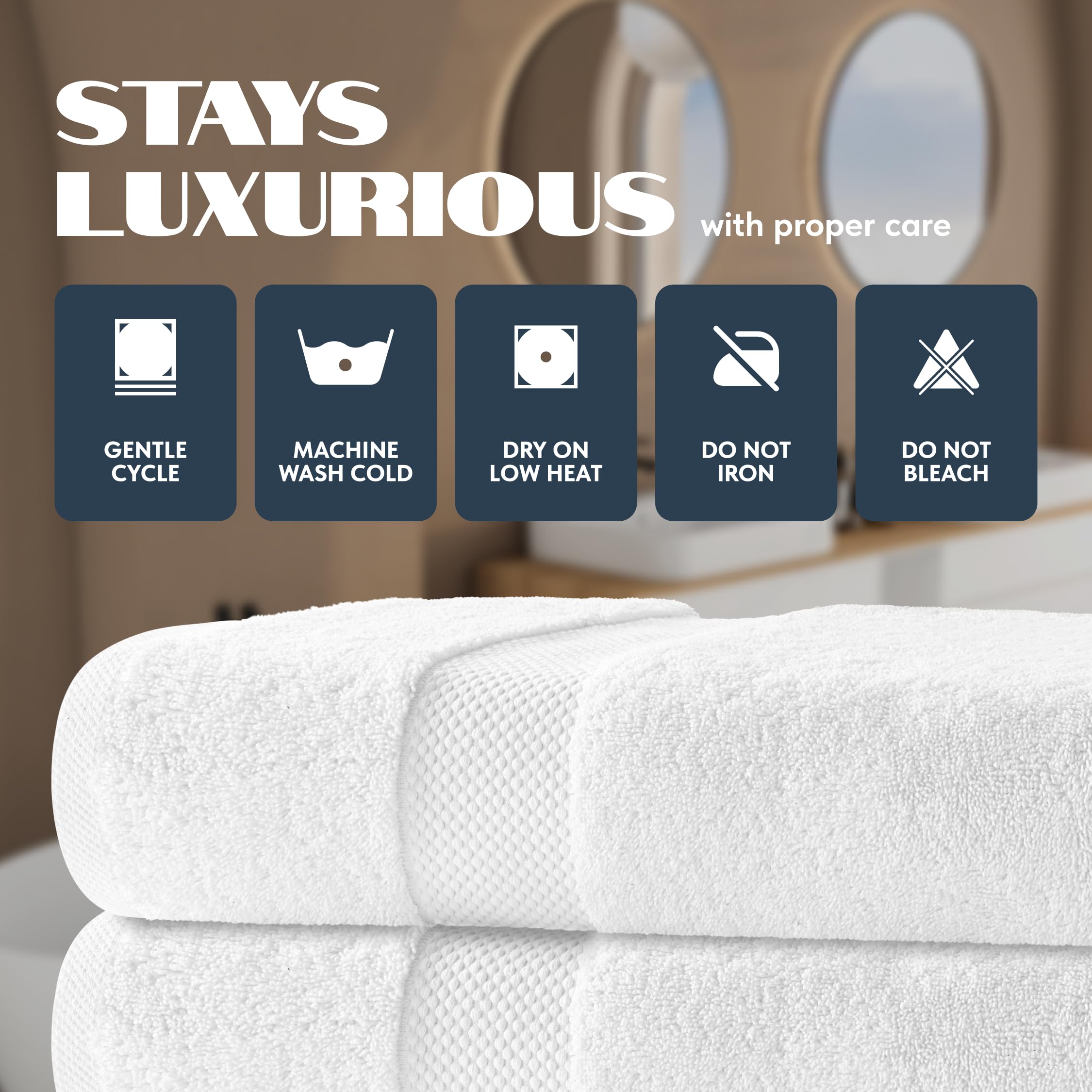 White Classic oversized towels fit adults well for daily routines