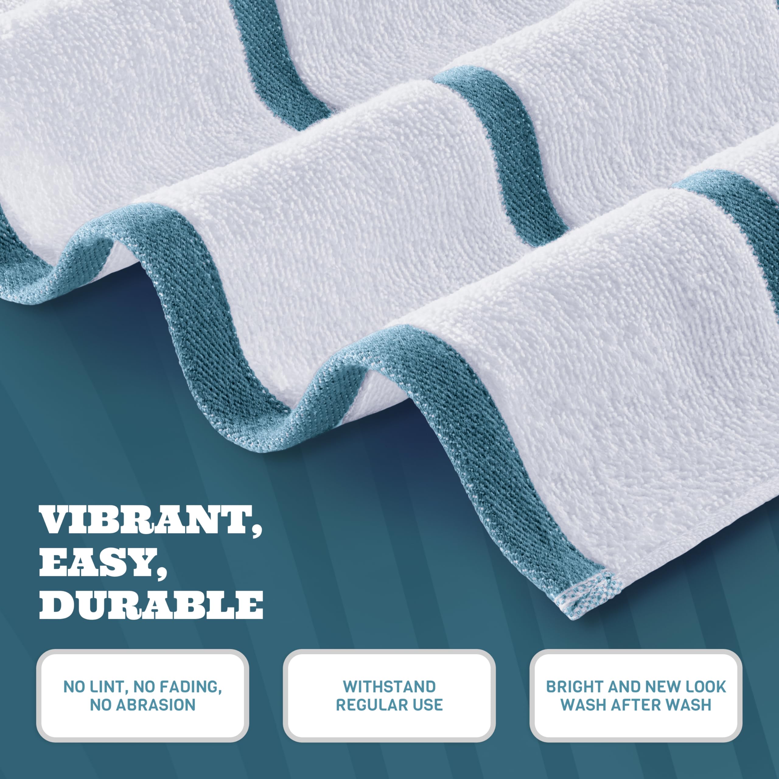 White Classic four pack beach towels ready for family trips.
