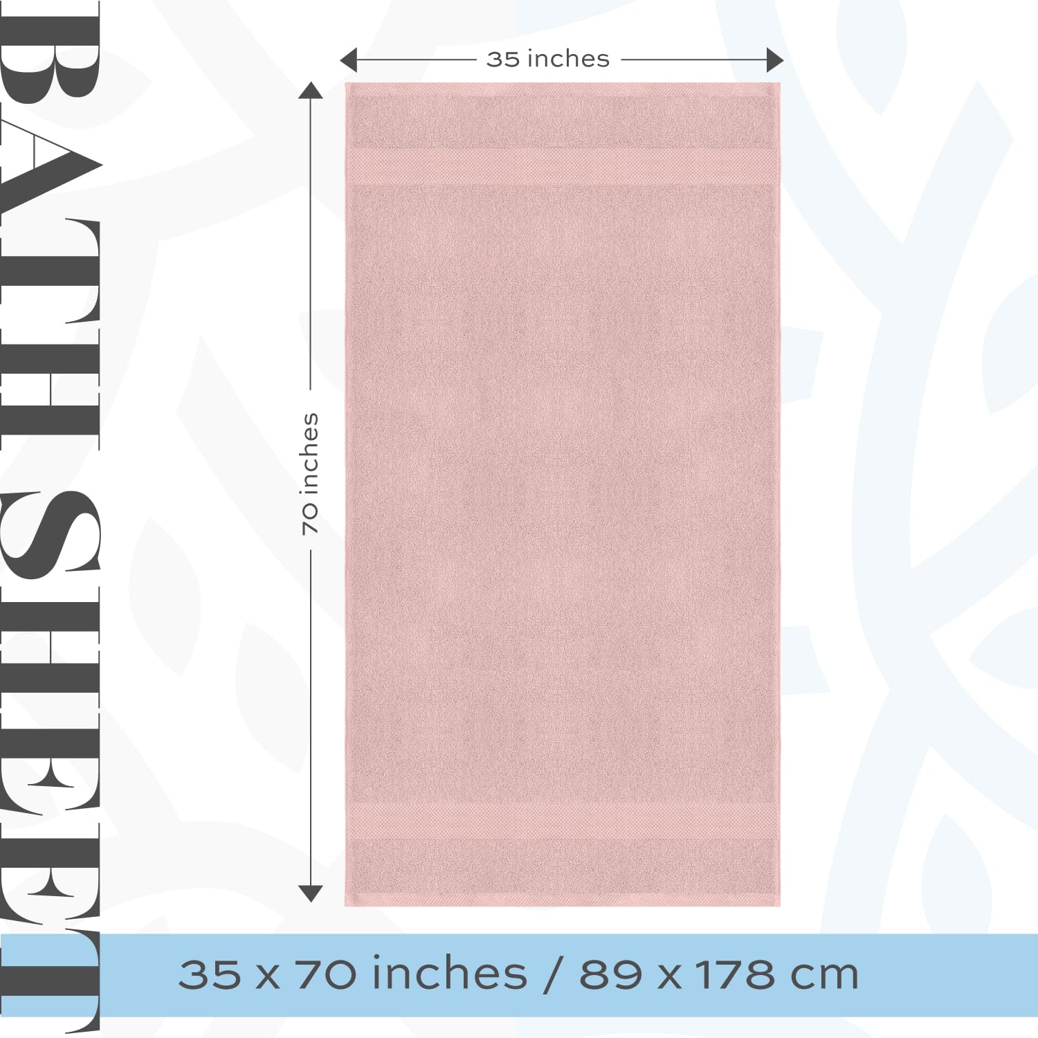 White Classic Pink bath sheet quick-dry performance supports busy mornings.
