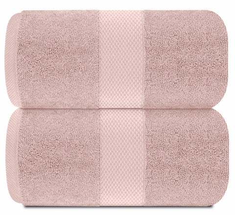 White Classic Pink bath sheet soft-650gsm adds plush comfort to daily routines.