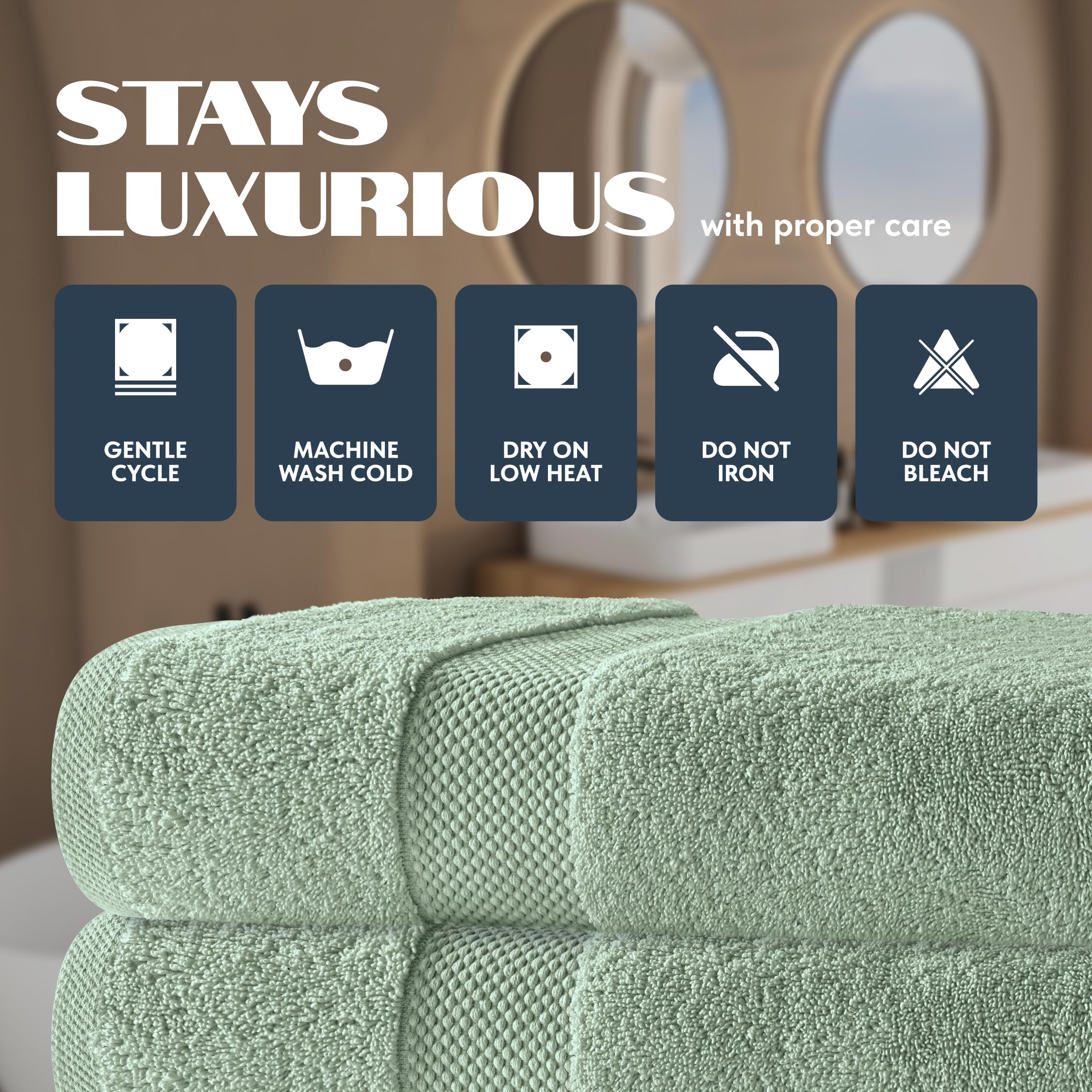 White Classic plush towel weave, smooth texture and durable edges.