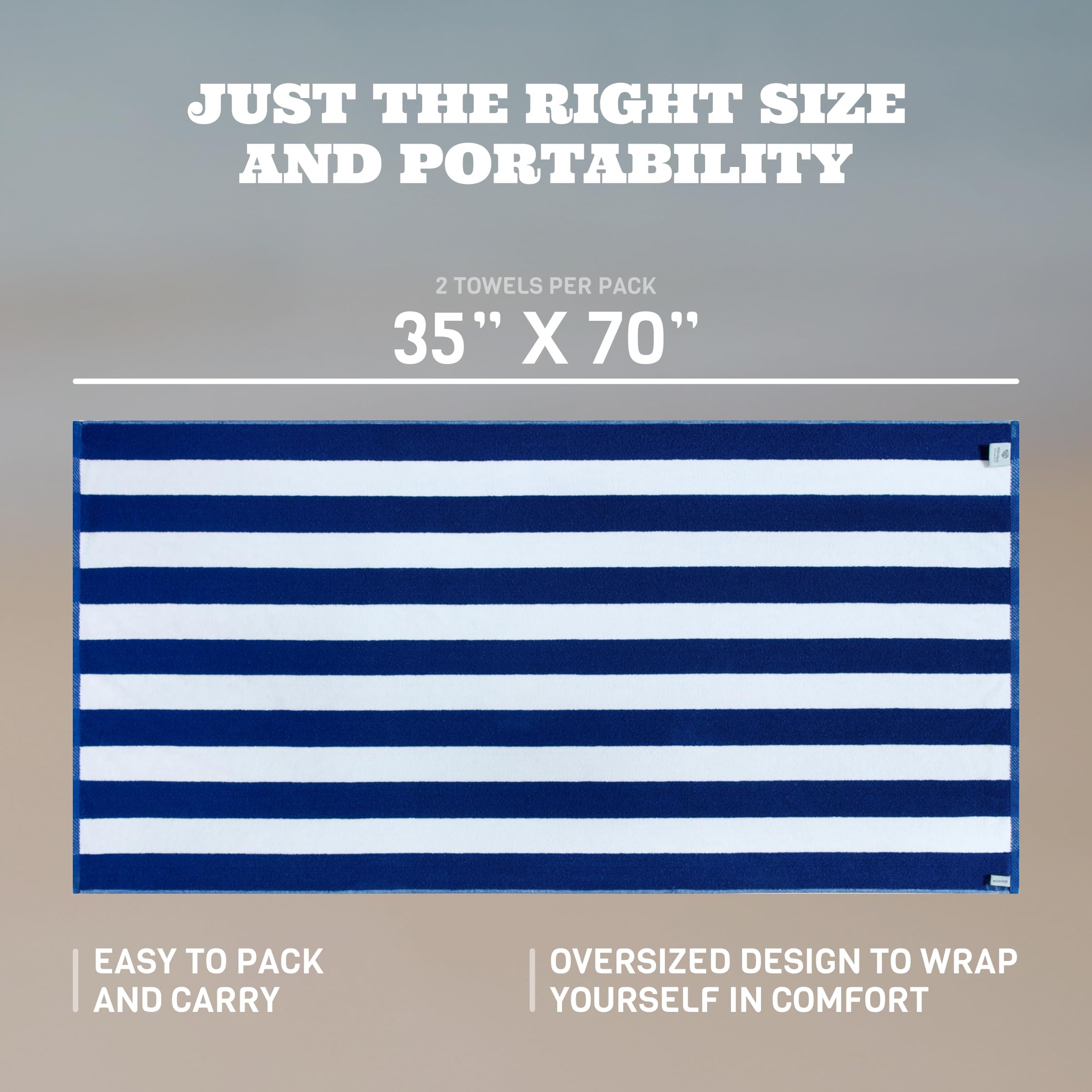 White Classic quick-dry towel dries fast, ideal for back-to-back beach days.