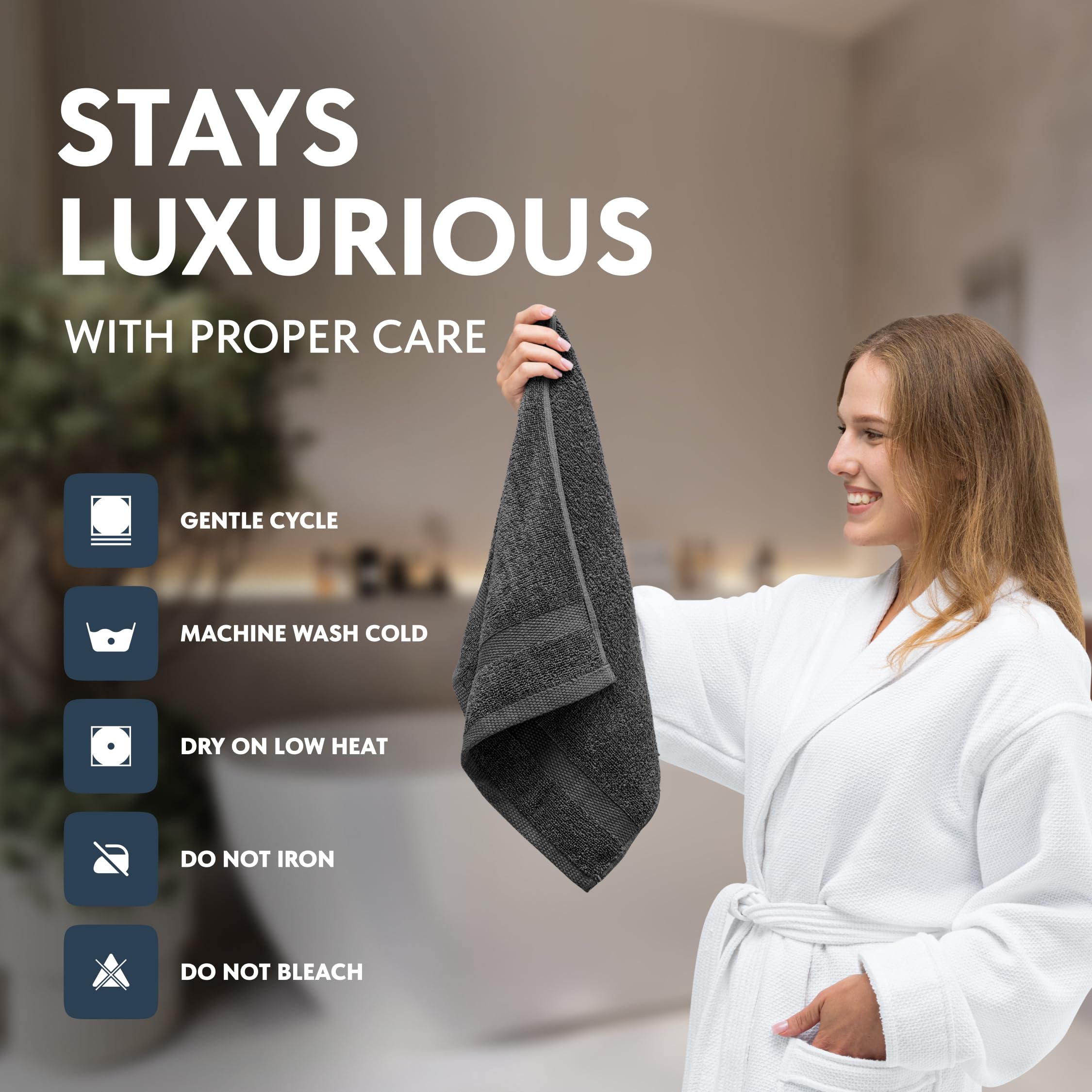 White Classic quick-dry towels reduce dry time after showers and laundry