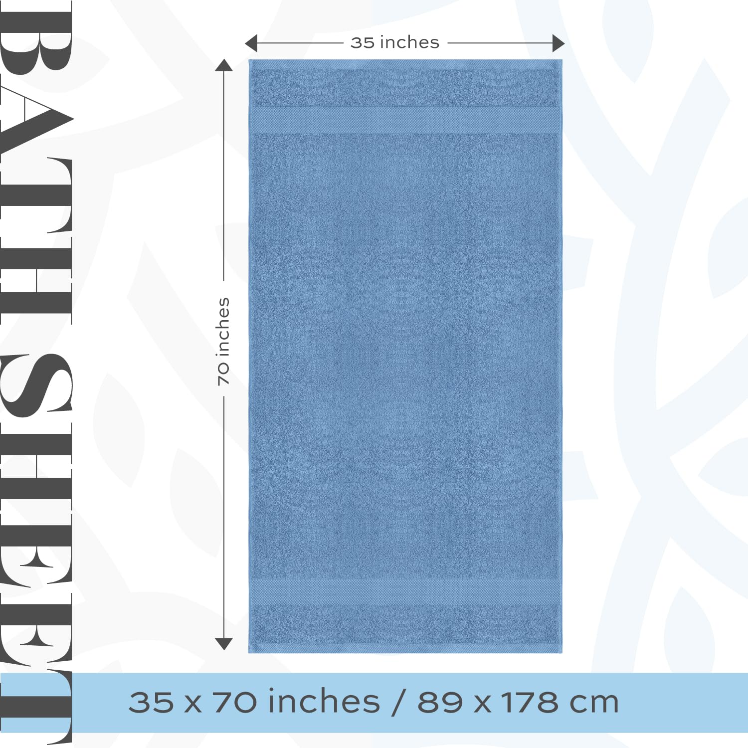 White Classic jumbo towel quickly absorbs water and dries fast.