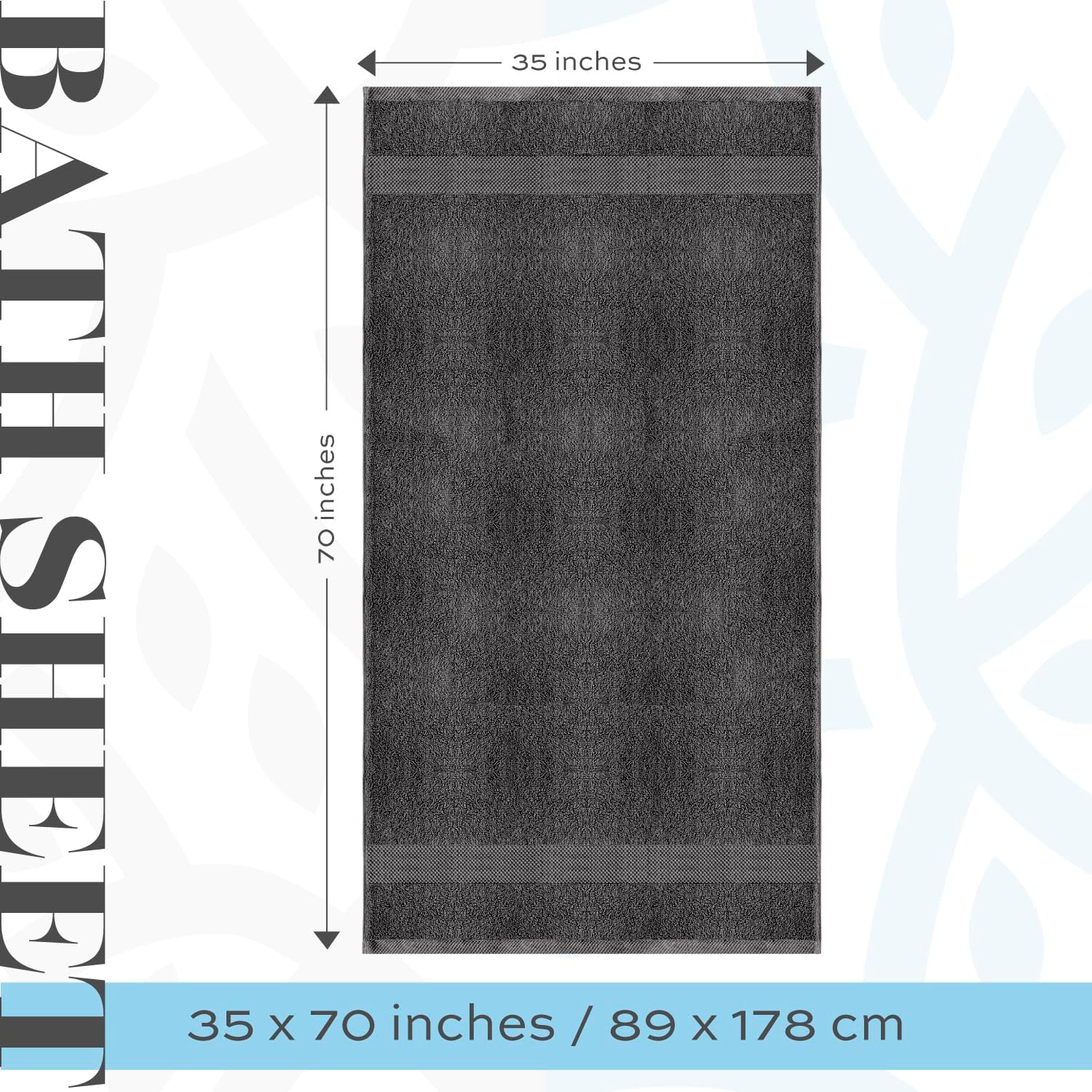 White Classic 100% cotton bath sheet delivering high absorbency with lint-free finish.