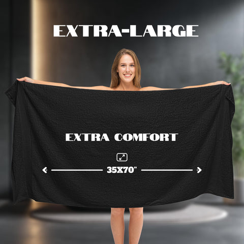 White Classic shed-resistant towel with double-needle stitching resists fraying