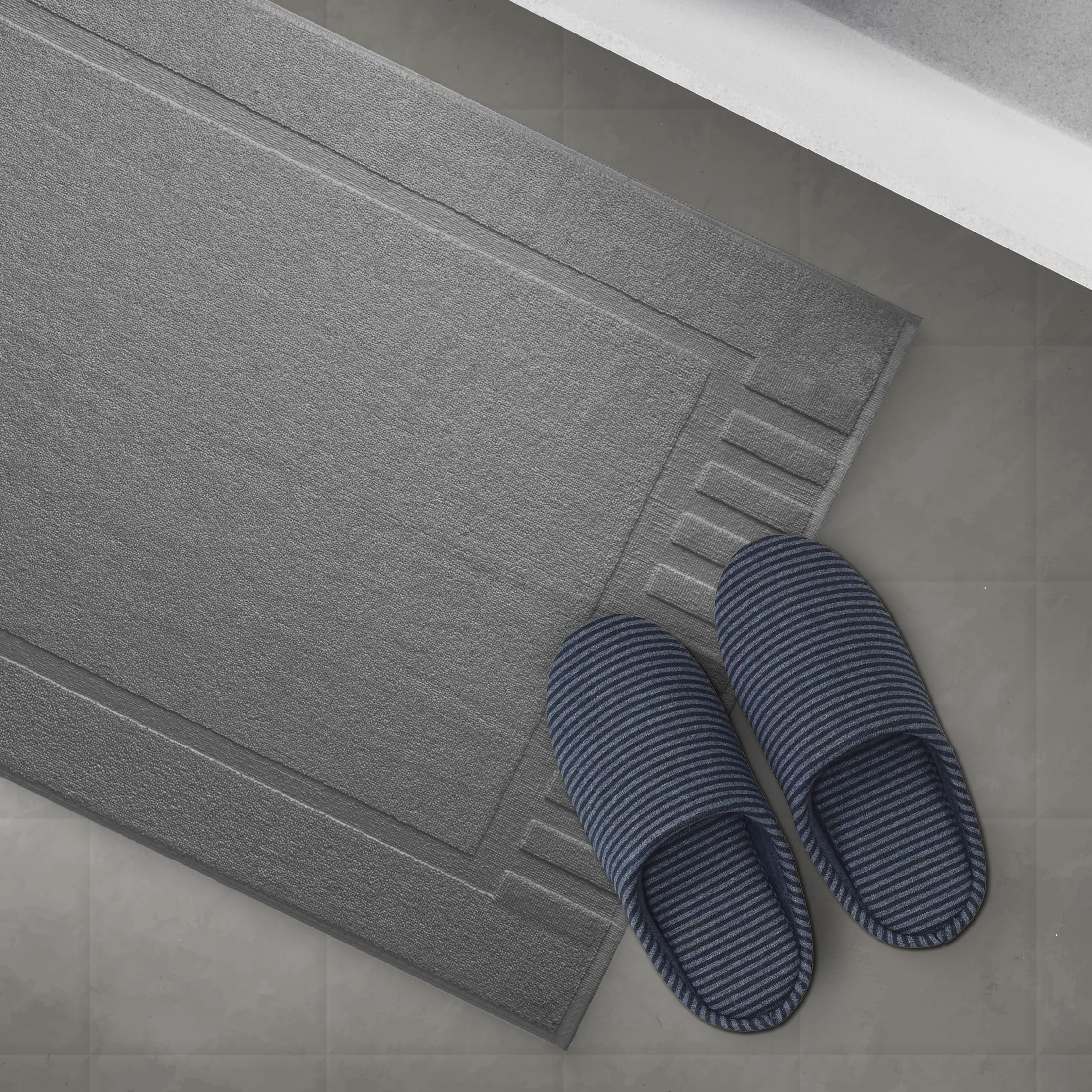 White Classic soft plush bath mat adds cozy comfort by the sink
