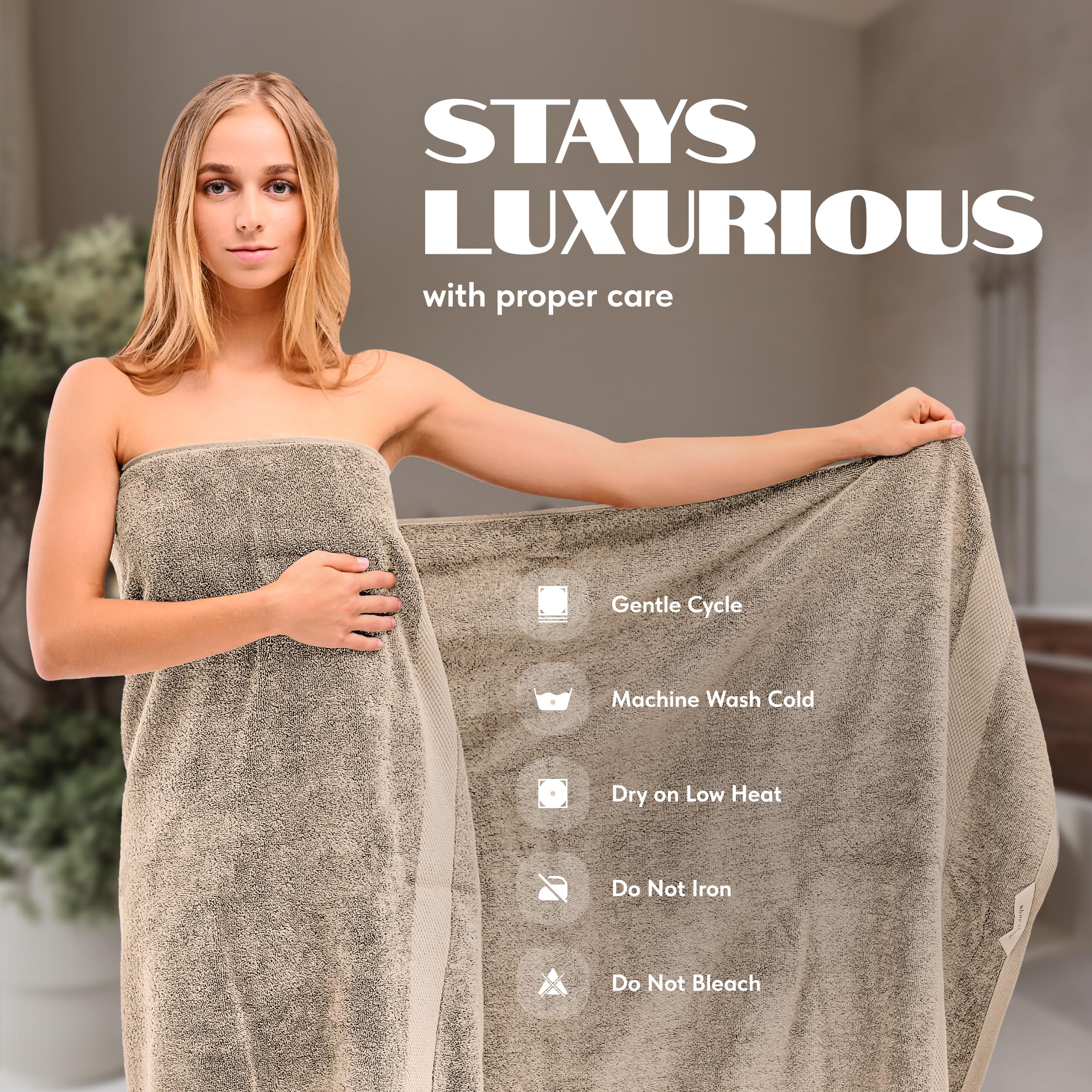 White Classic 35x70 inch bath sheet dries thoroughly while wrapping you in softness