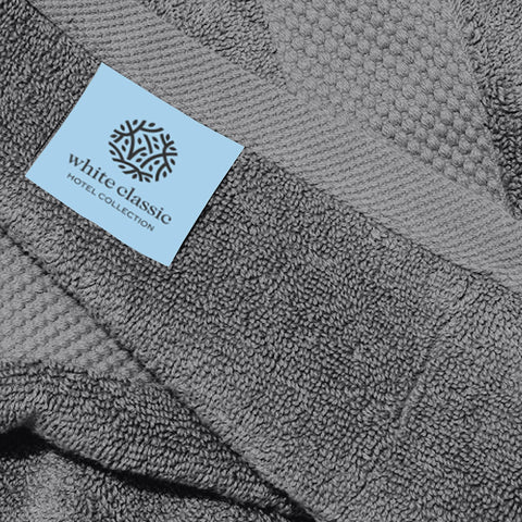 Close-up of White Classic Turkish cotton for a plush, velvety feel.