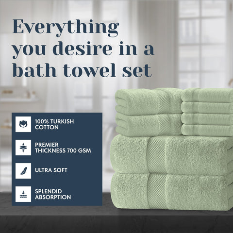 White Classic Turkish cotton towels highlight luxury and high absorbency.
