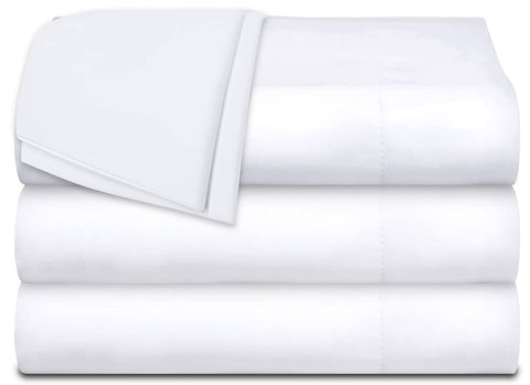 White Classic twin flat sheets 66x104 in 3-pack for easy bedding refresh
