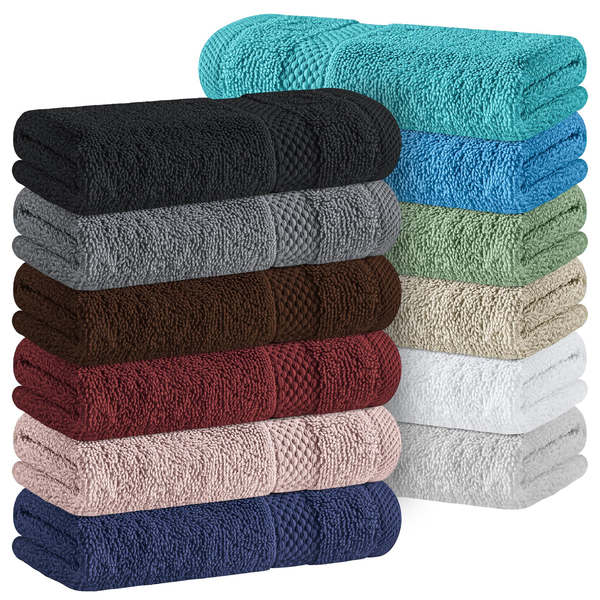 White Classic washcloth 13x13 soft and absorbent for daily spa-like drying
