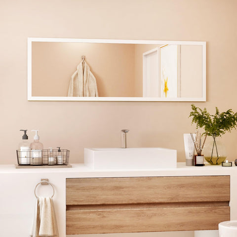 Whitebeach living room ambience mirror adds light and style.