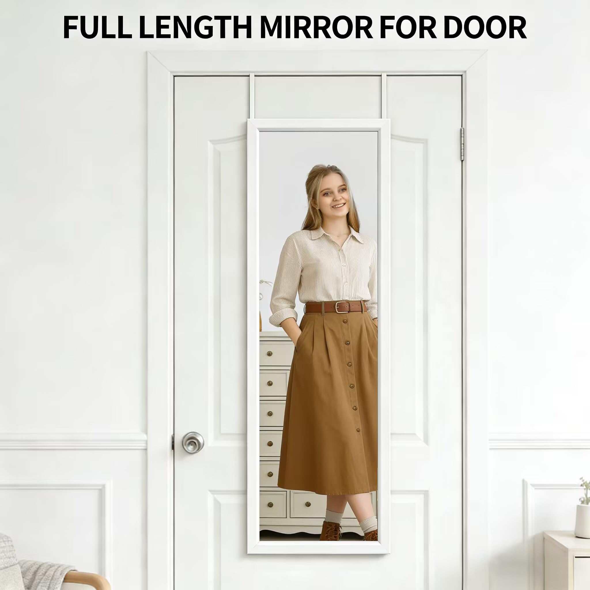 Whitebeach modern frame mirror complements contemporary decor.