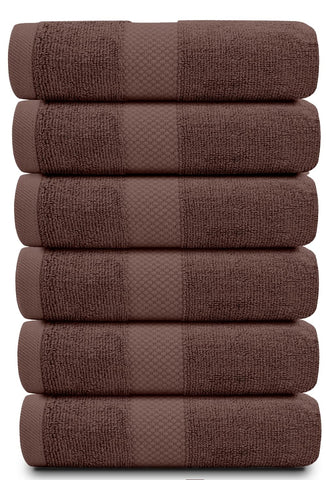 White Classic 100% combed cotton towels for soft feel and quick drying after showers.