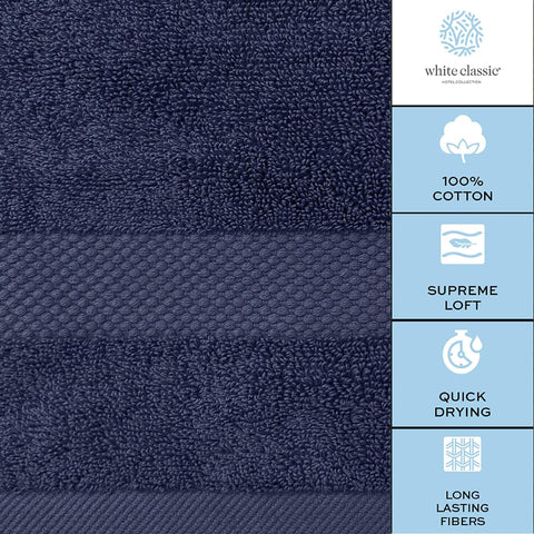White Classic care instructions for easy machine washing and fluff retention.