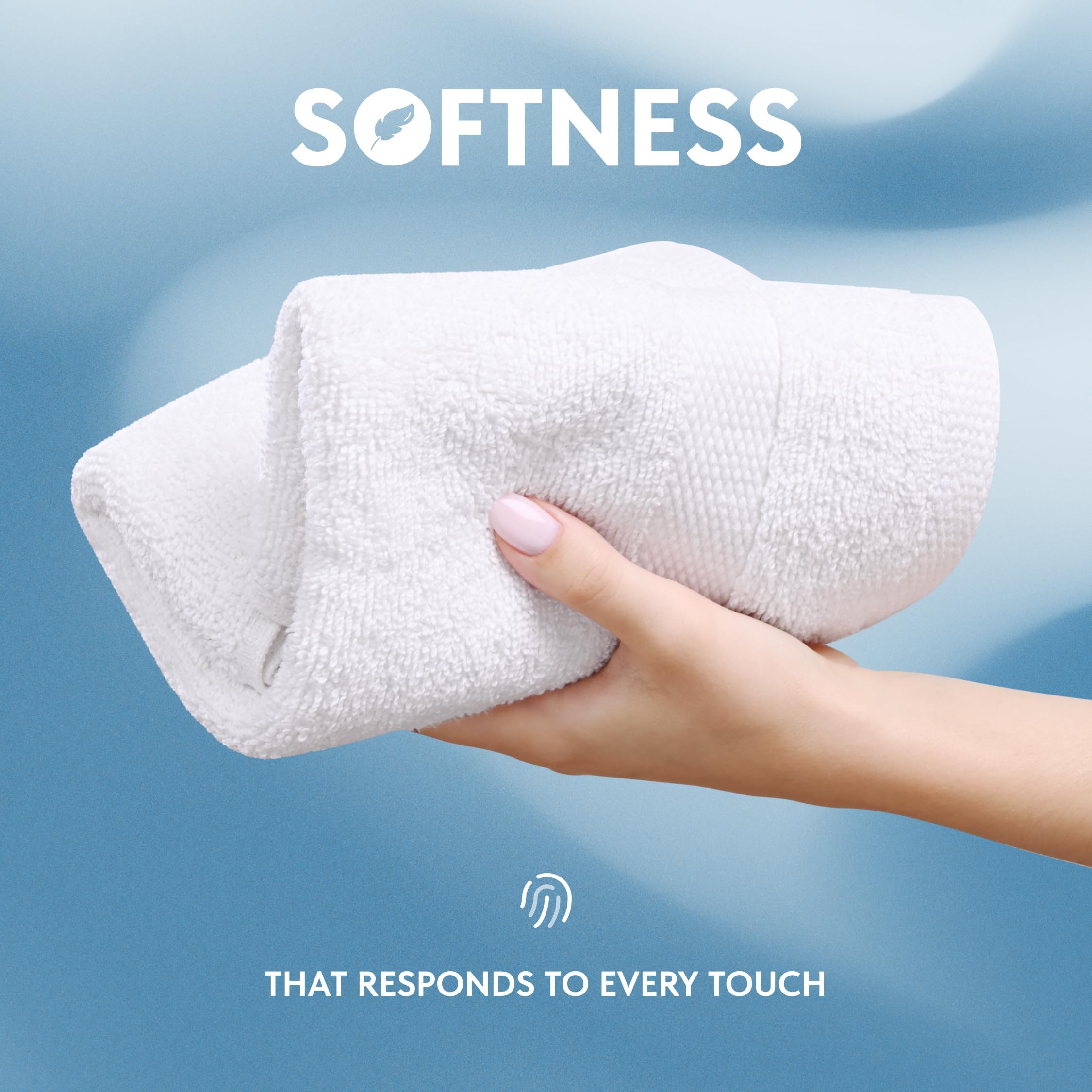 White Classic combed cotton washcloth offering soft, durable daily use
