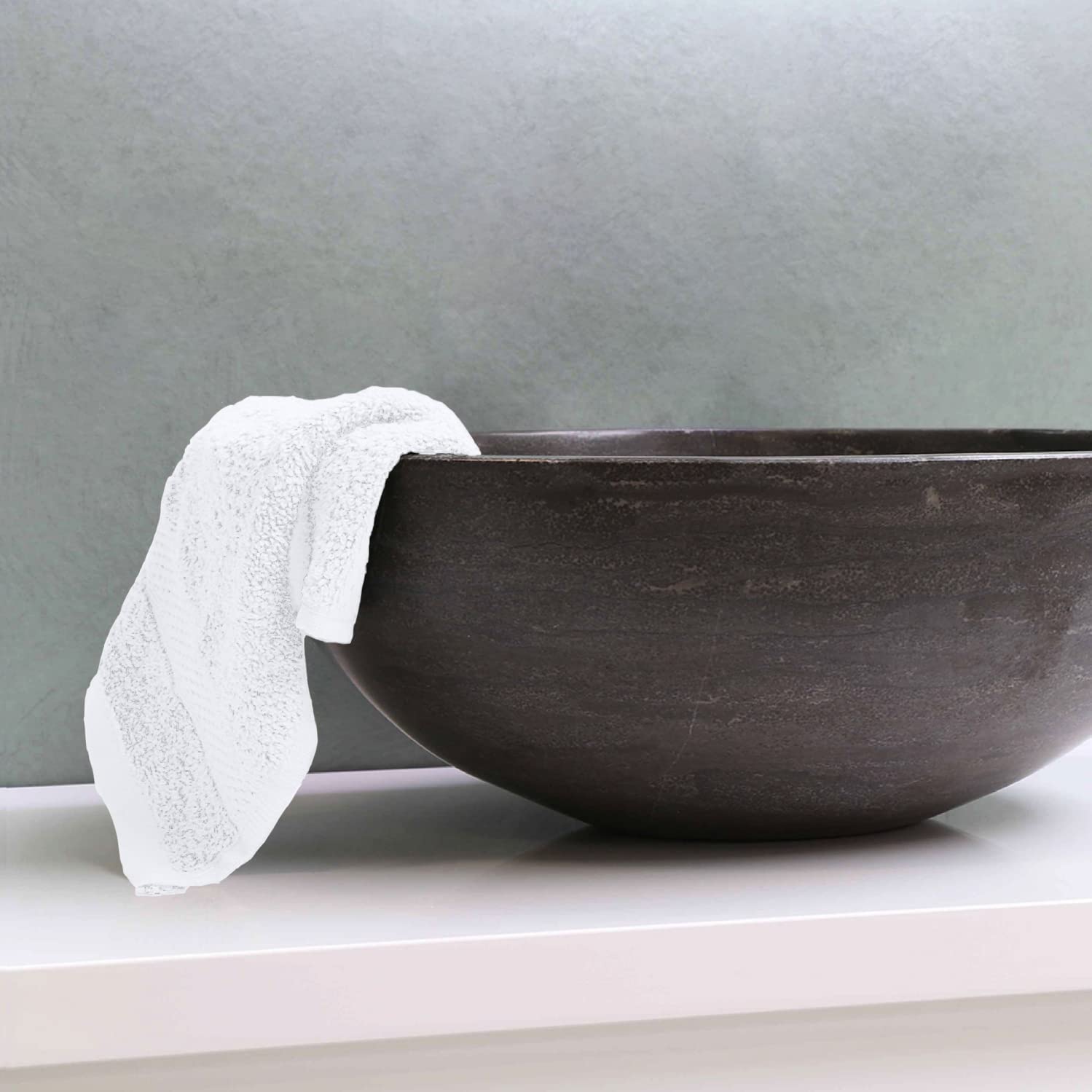 White Classic dorm-pack washcloths for student living and guests