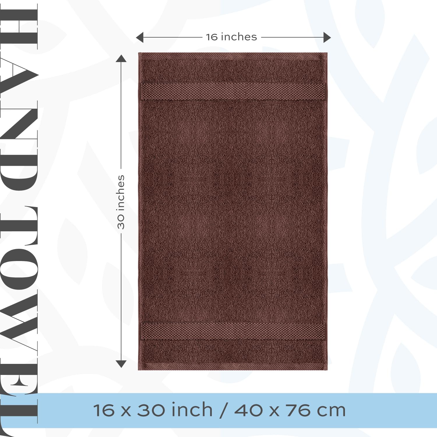 White Classic towels feature double-needle stitched edges for durable long-term use.