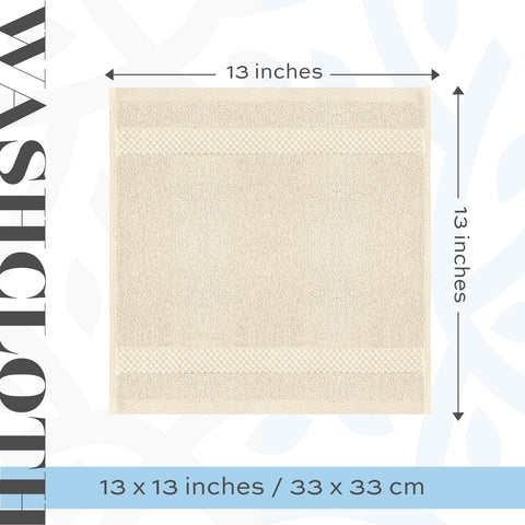 White Classic washcloth with double-stitched edges to prevent fraying.